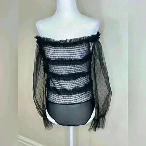 Off the shoulder lace bodysuit